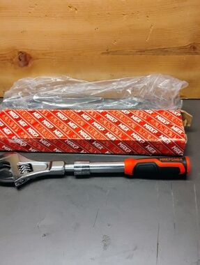 Orange & Black Adjustable Wrench with Comfort Grip